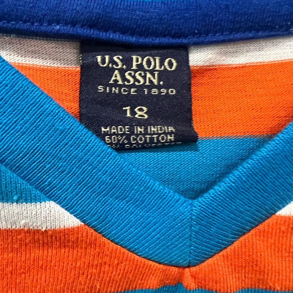 NWT Size 18 Orange, Blue & White Polo - Picture 3 of 4